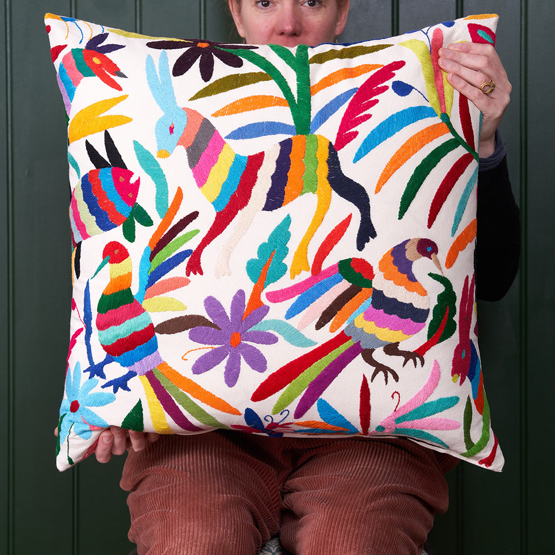 SECONDS Multicoloured Otomi Cushion - 60cmx60cm