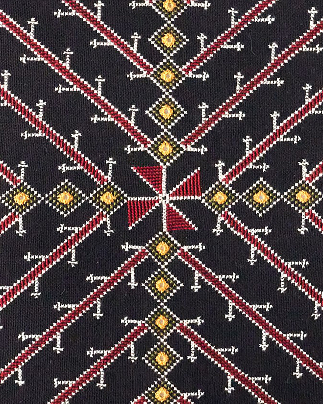 Kala Rama Cross Design - Hand Embroidered Cushion - Black