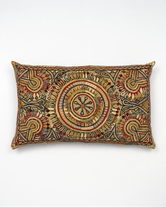 Hand Appliqued Cushion with Embroidery - Large cushion