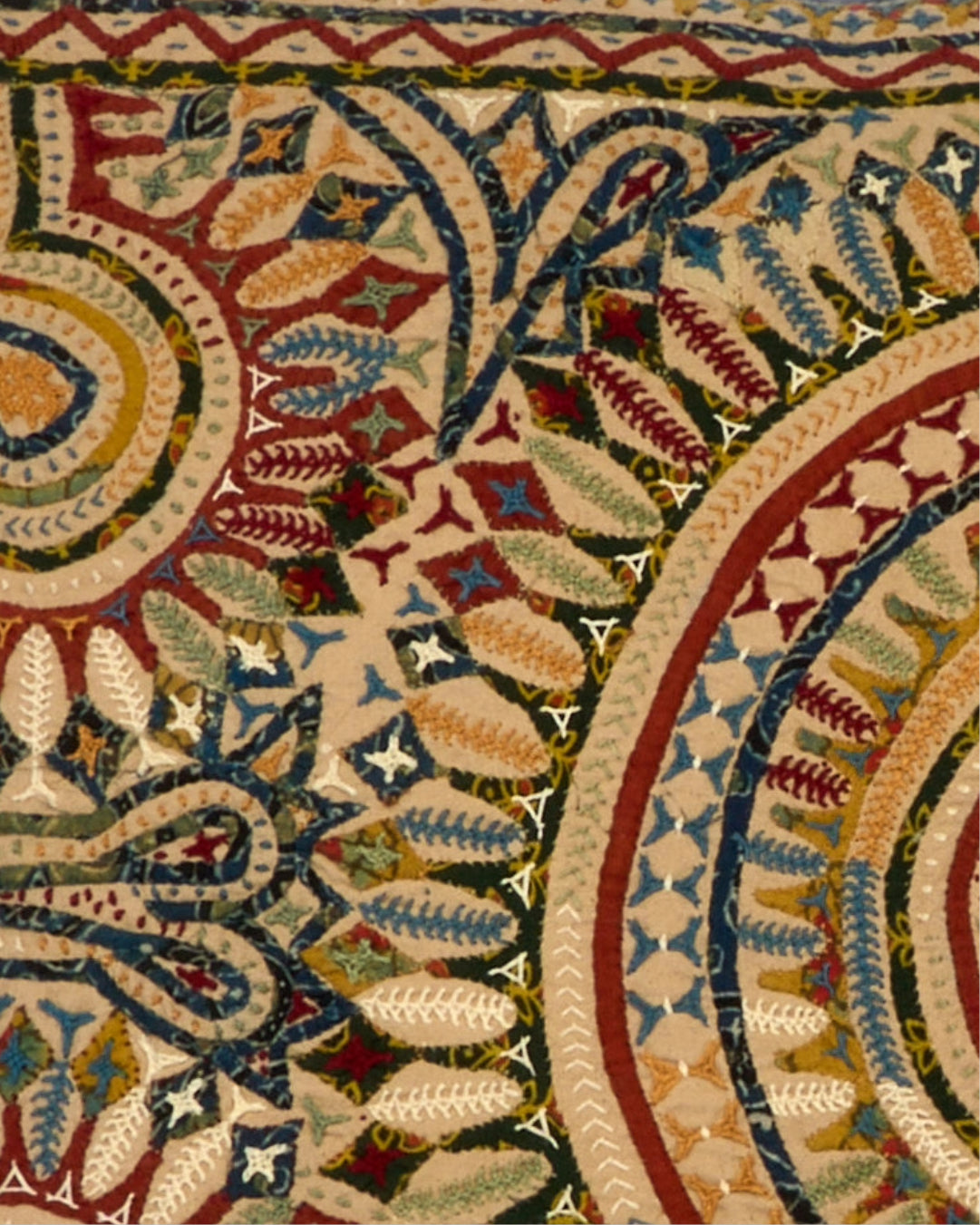 Hand Appliqued Cushion with Embroidery - Large cushion