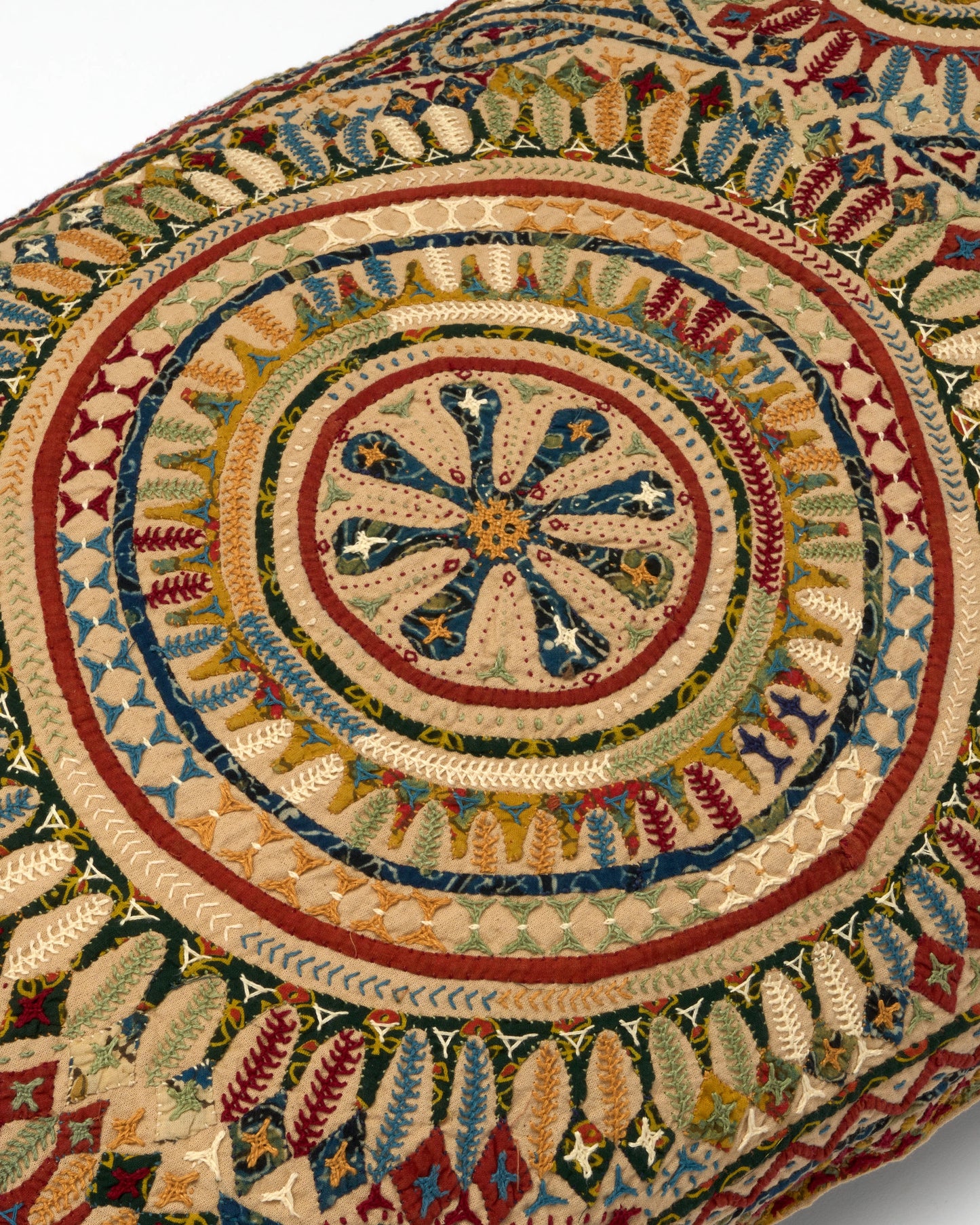 Hand Appliqued Cushion with Embroidery - Large cushion
