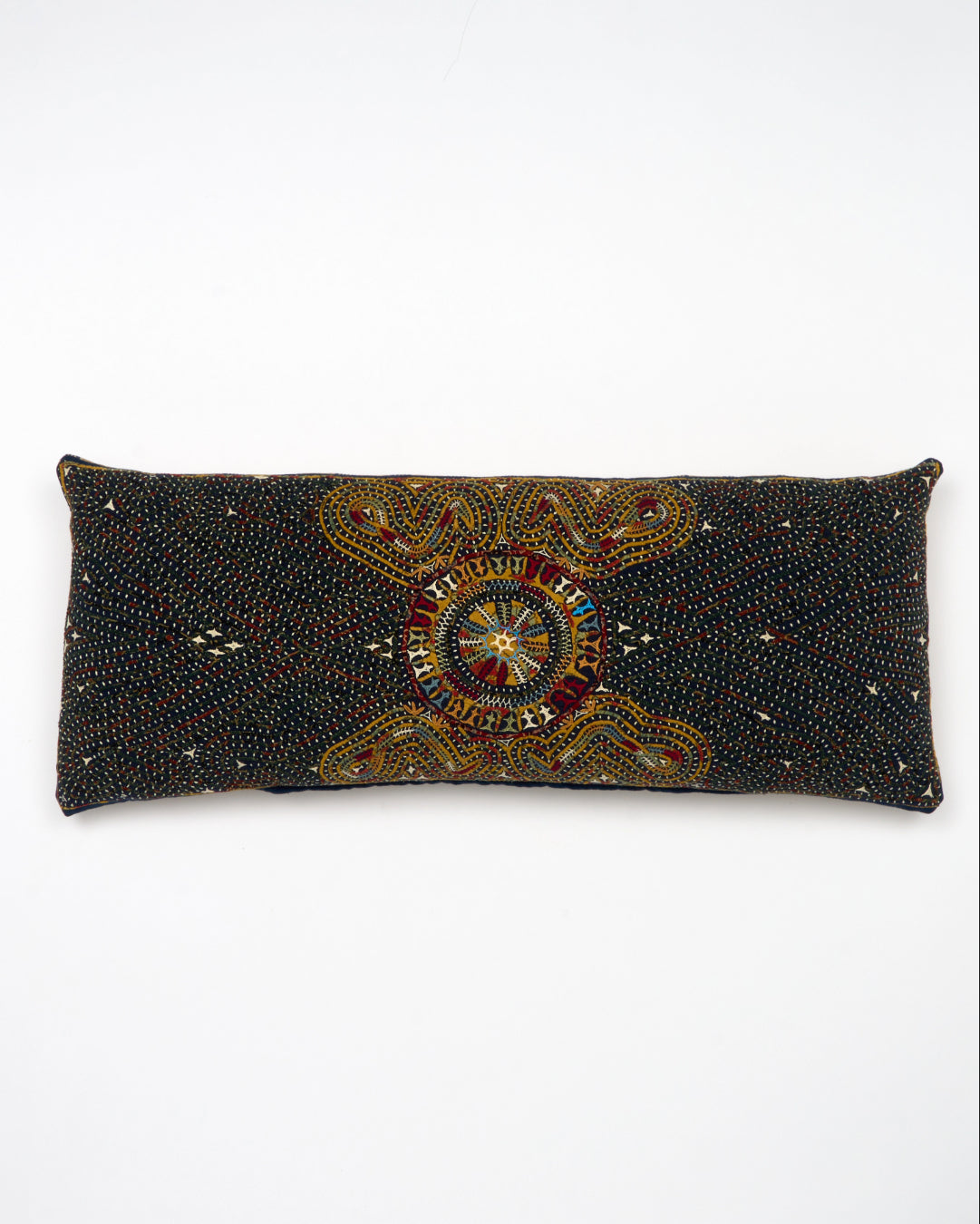 Hand Appliqued Cushion with Embroidery - Bolster