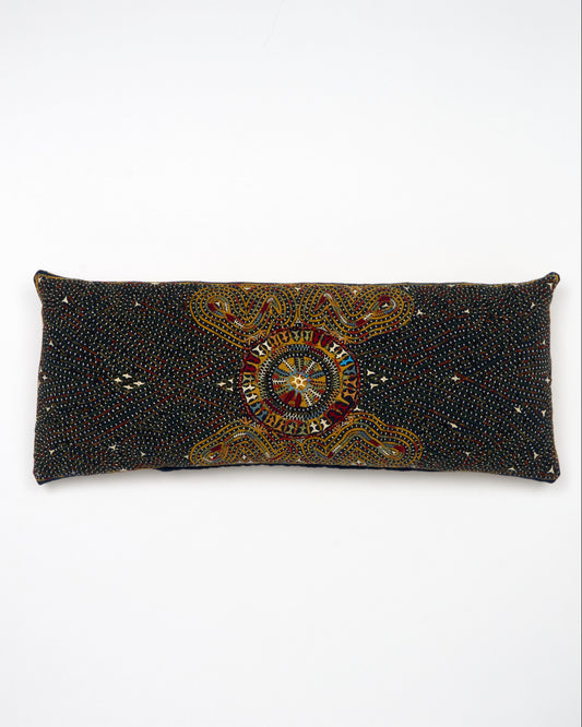 Hand Appliqued Cushion with Embroidery - Bolster