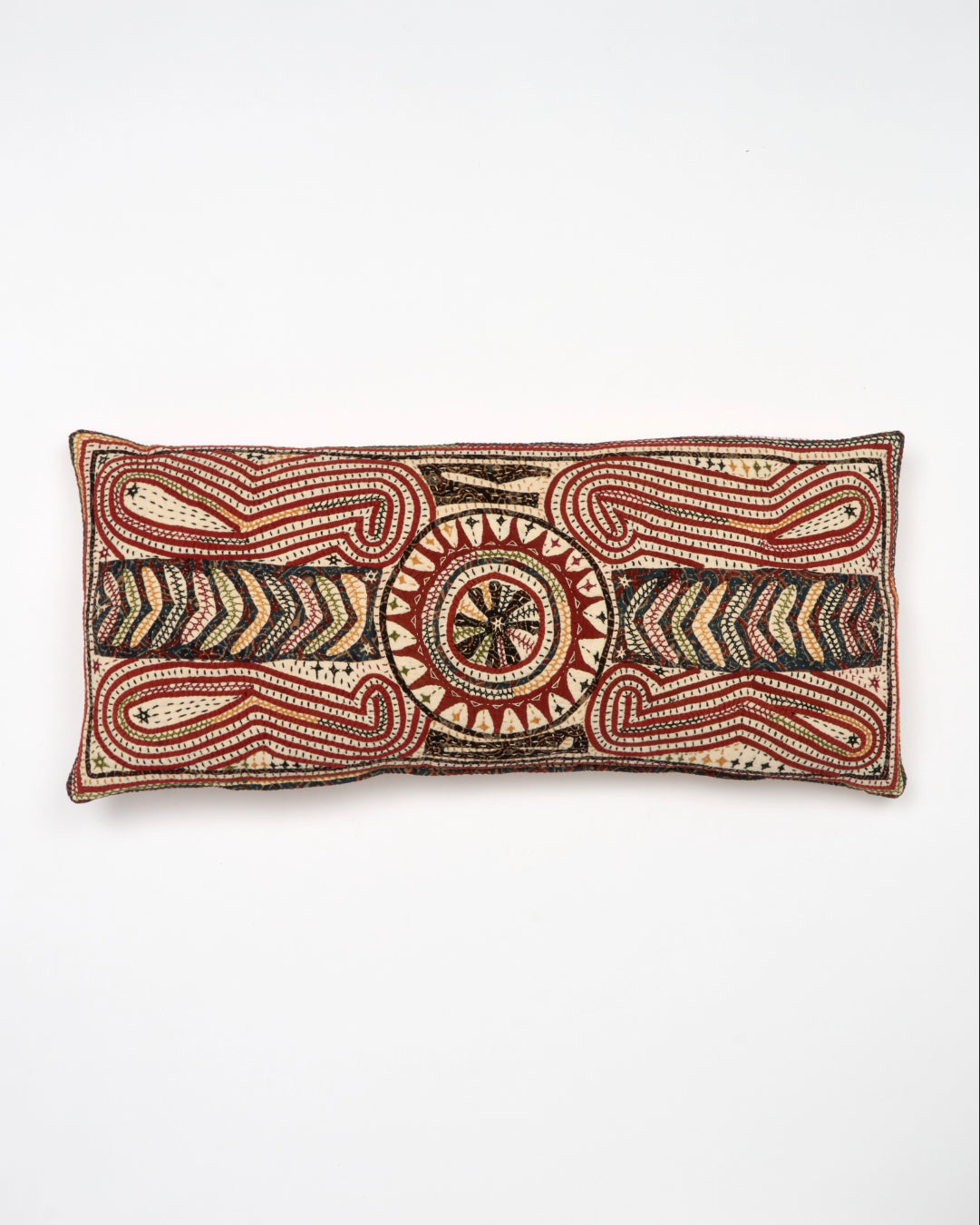 Hand Appliqued Cushion with Embroidery - Bolster