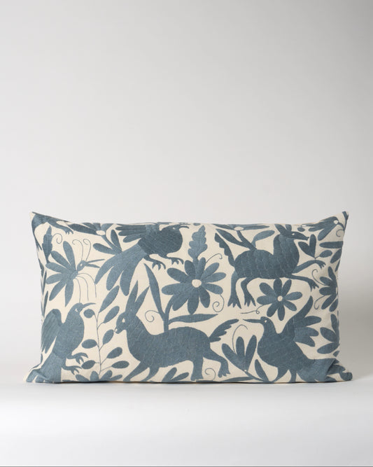 Slate Grey Otomi Cushion - 45cmx75cm