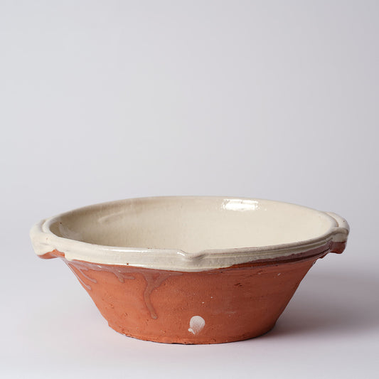 Rustic French Pottery Bowl with handles- Medium - 3 Colours