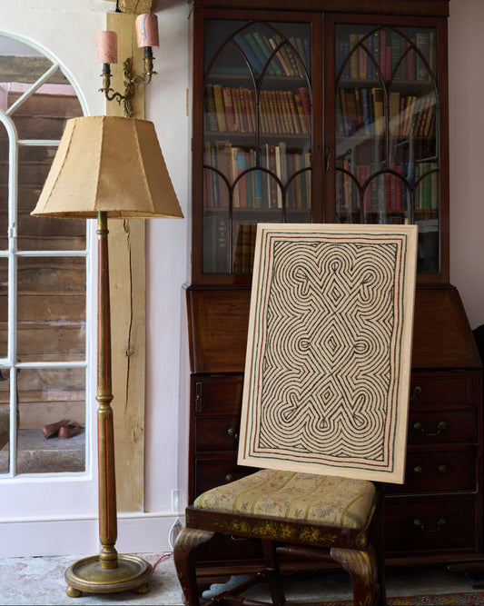 Geometric Applique Artwork in Oak Frame