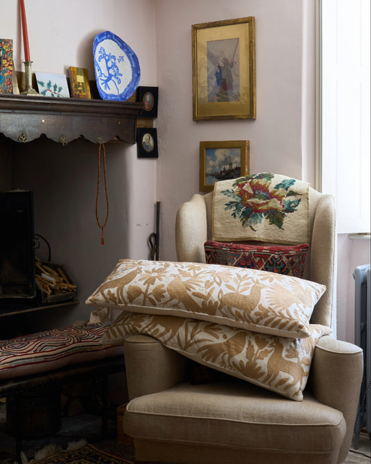 Biscuit Otomi Bolster Cushion - 90cmx40cm