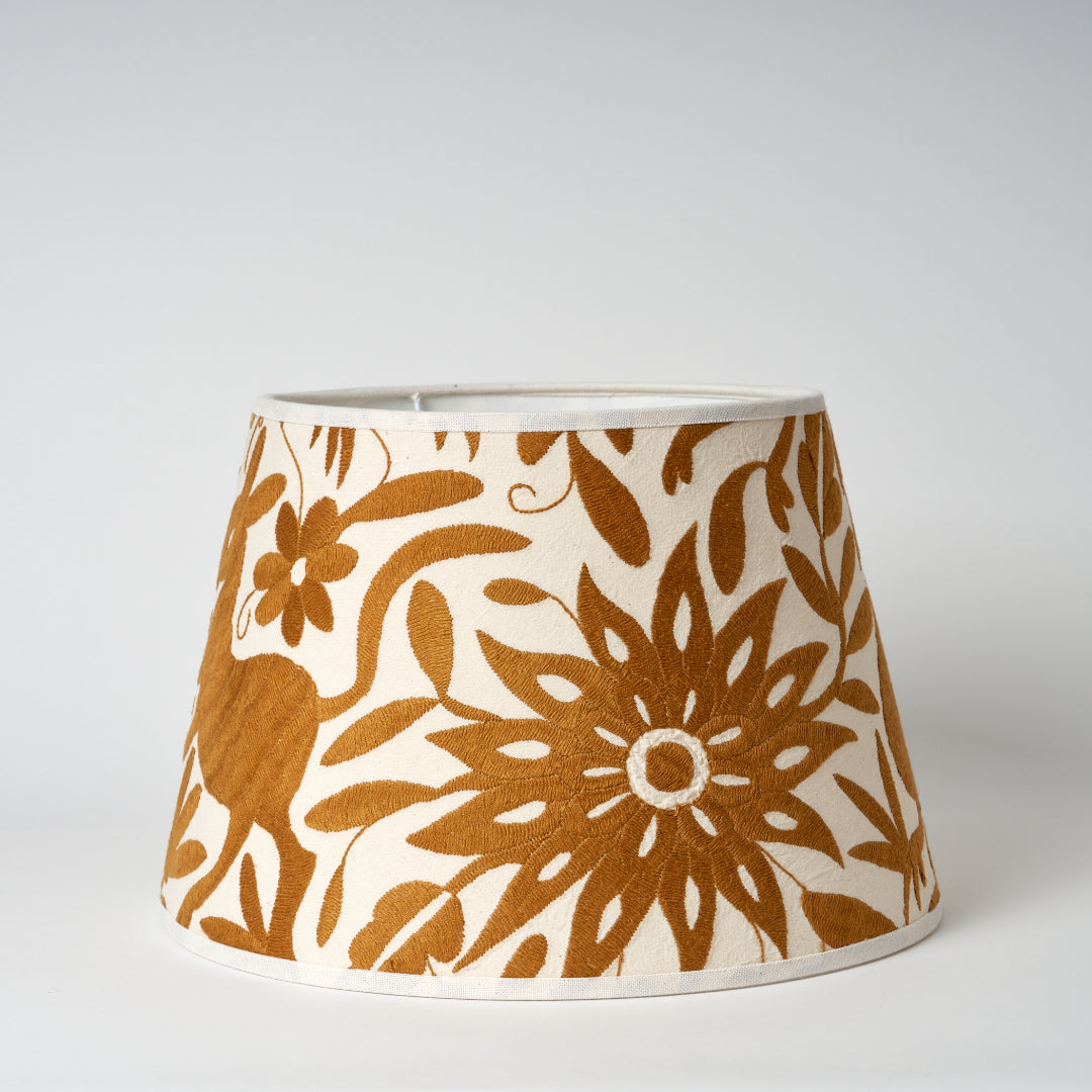 Pale Gold Otomi Retro Lampshade - 35cm diameter