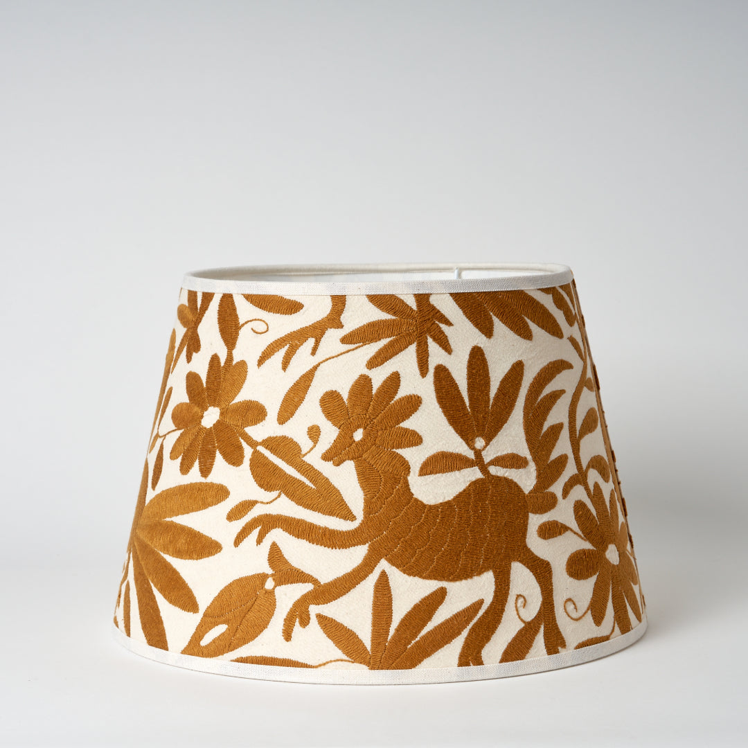 Pale Gold Otomi Retro Lampshade - 35cm diameter