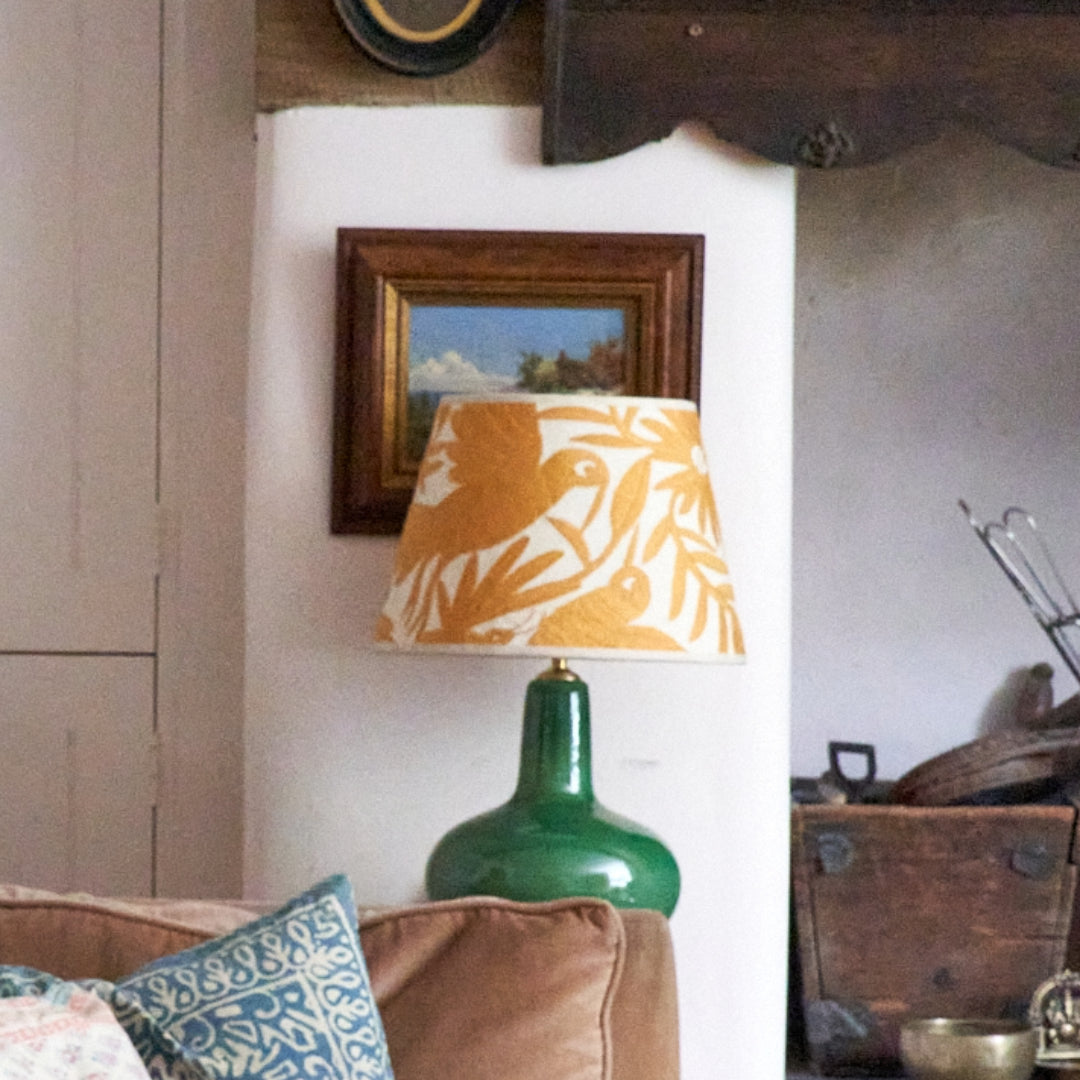 Pale Gold Otomi Retro Lampshade - 30cm diameter