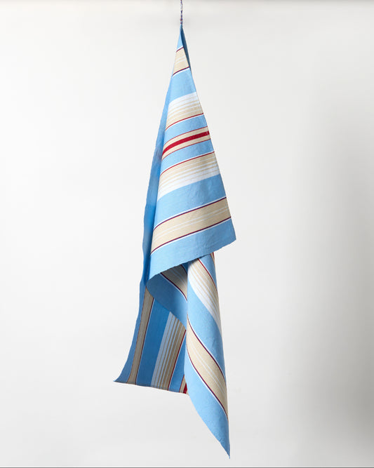 Hand Towel - Blue, Red and Cream Stripes