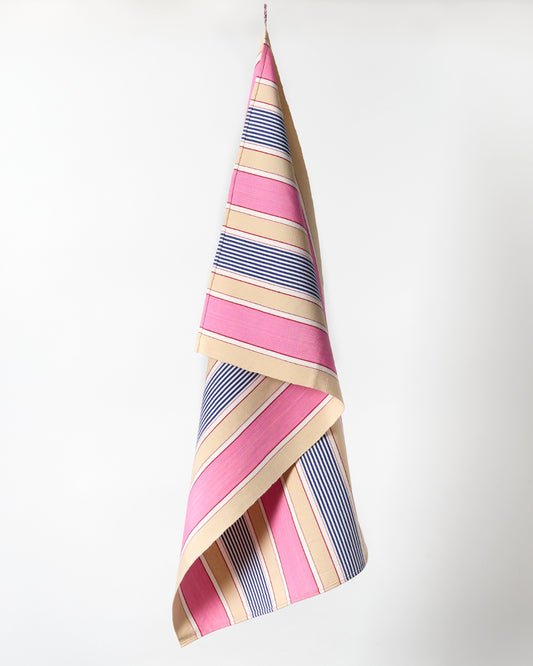 Hand Towel - Pink, Blue and Cream Stripes