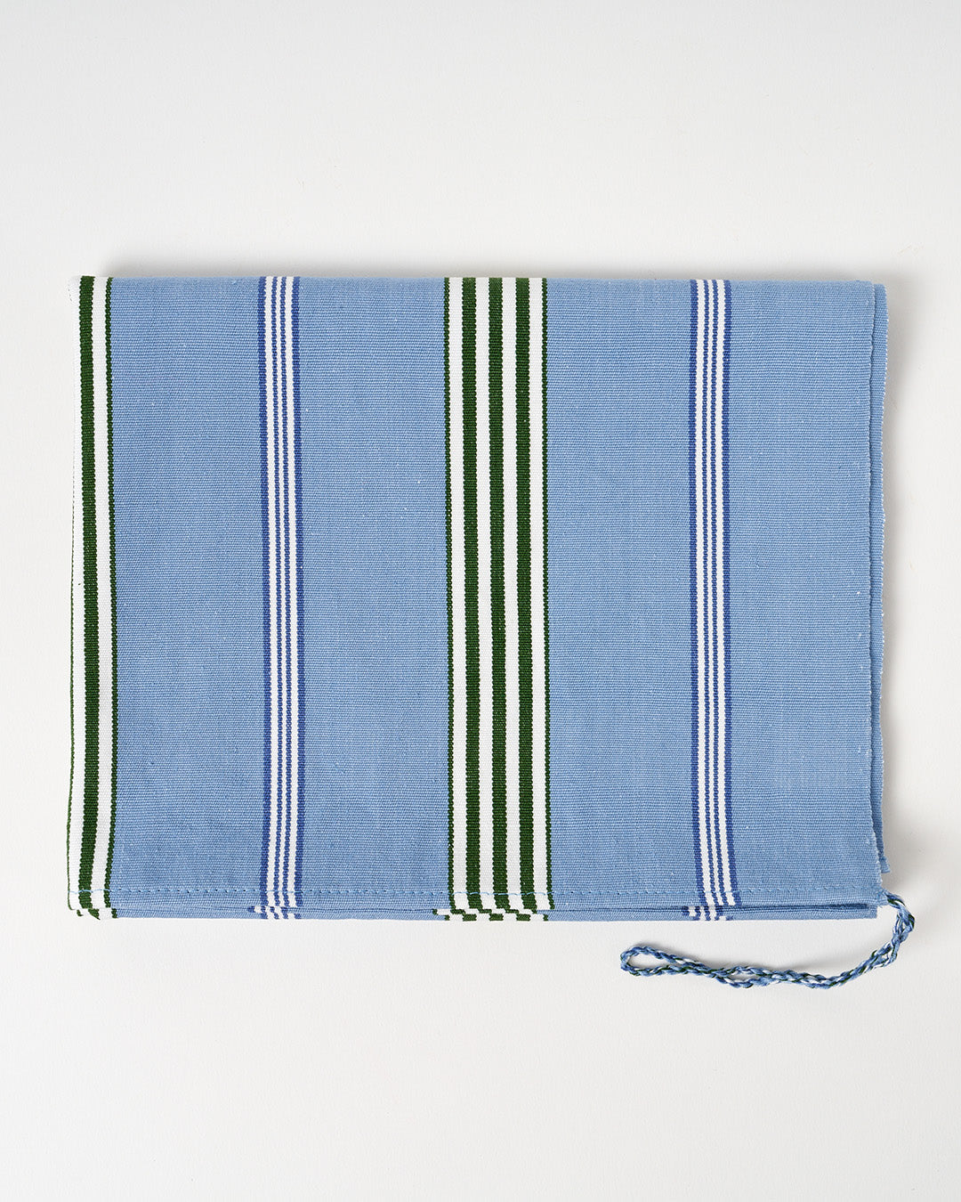 Powder Blue Stripes Hand Towel - Blue, Green & White