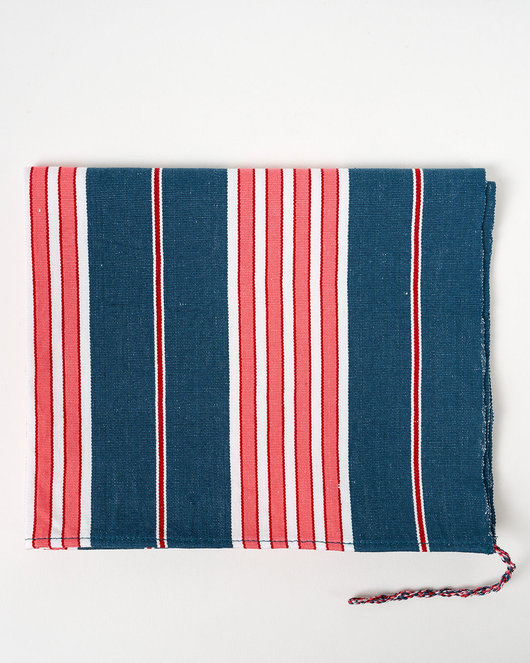 Ocean Blue Stripes Hand Towel - Petrol Blue, Coral & White