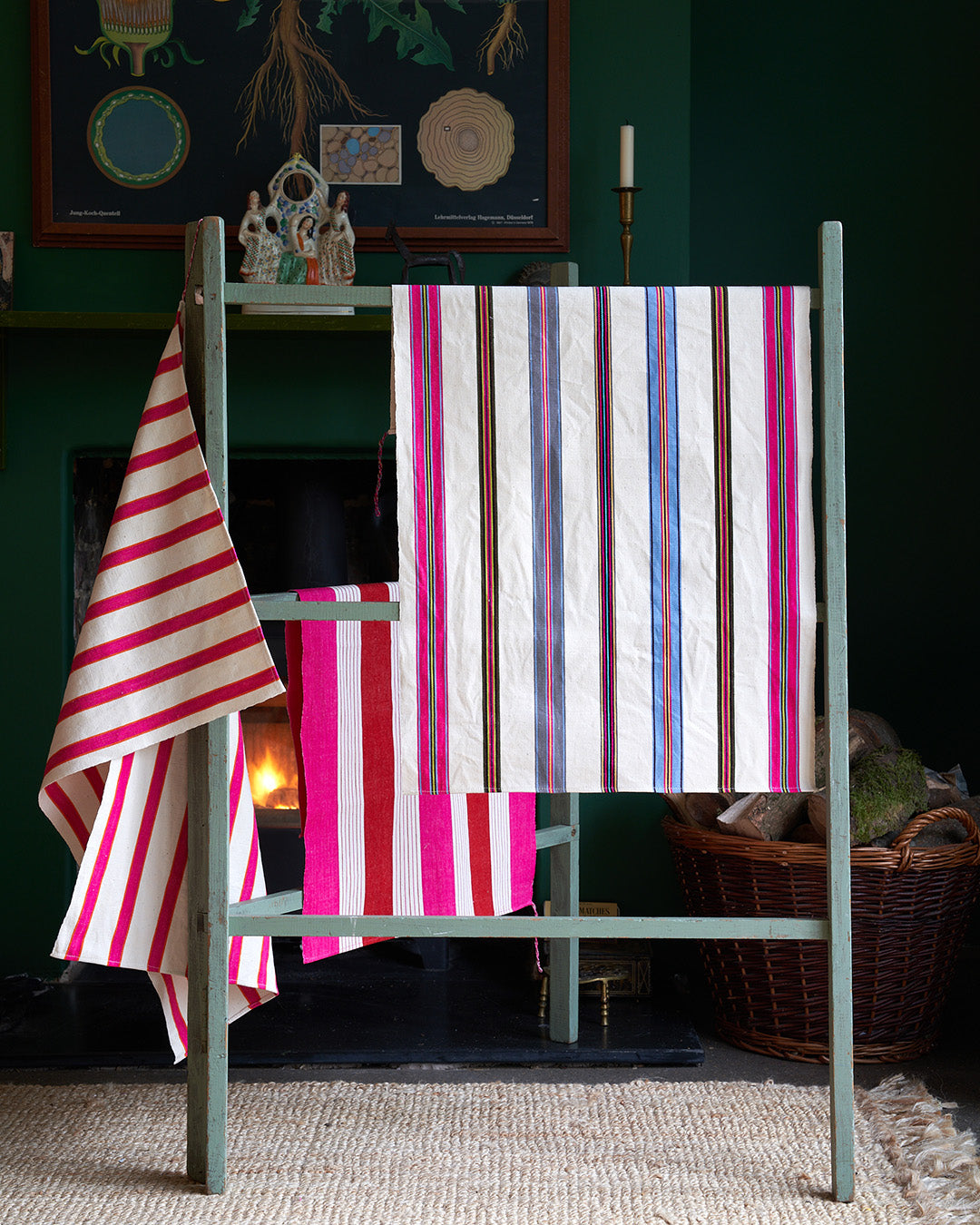 Hot Stripes Hand Towel - Red, Pink and Cream Stripes