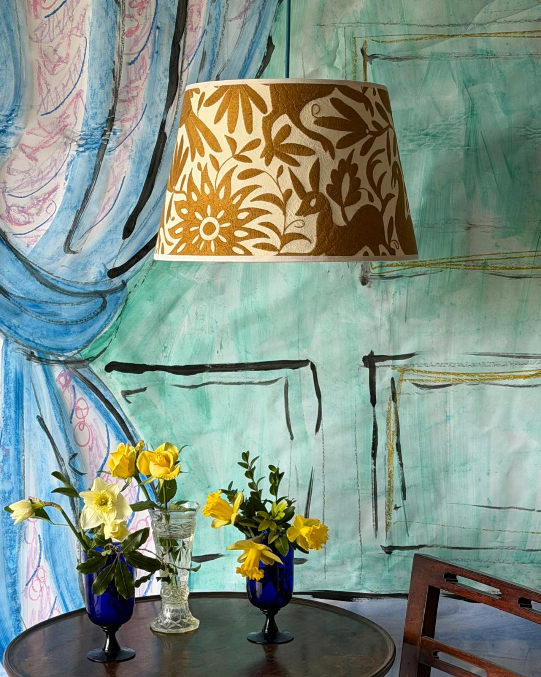 Gold Otomi Retro Lampshade - 41cm diameter