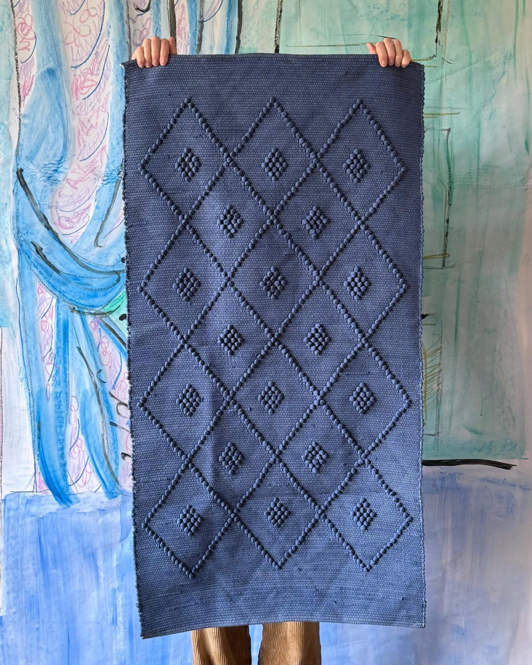 Cotton Bath Mat - Beautiful Blue - LARGE
