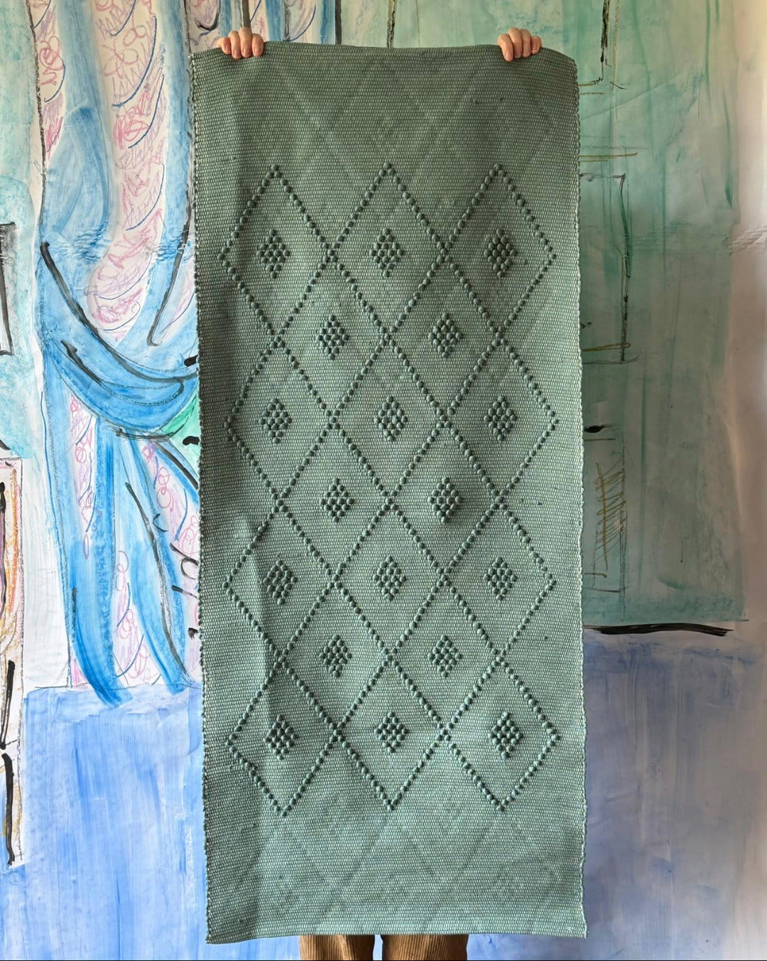 Cotton Bath Mat - Soft Green - LARGE