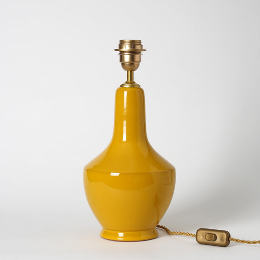 Ceramic Small Vase Table Lamp- Saffron Yellow