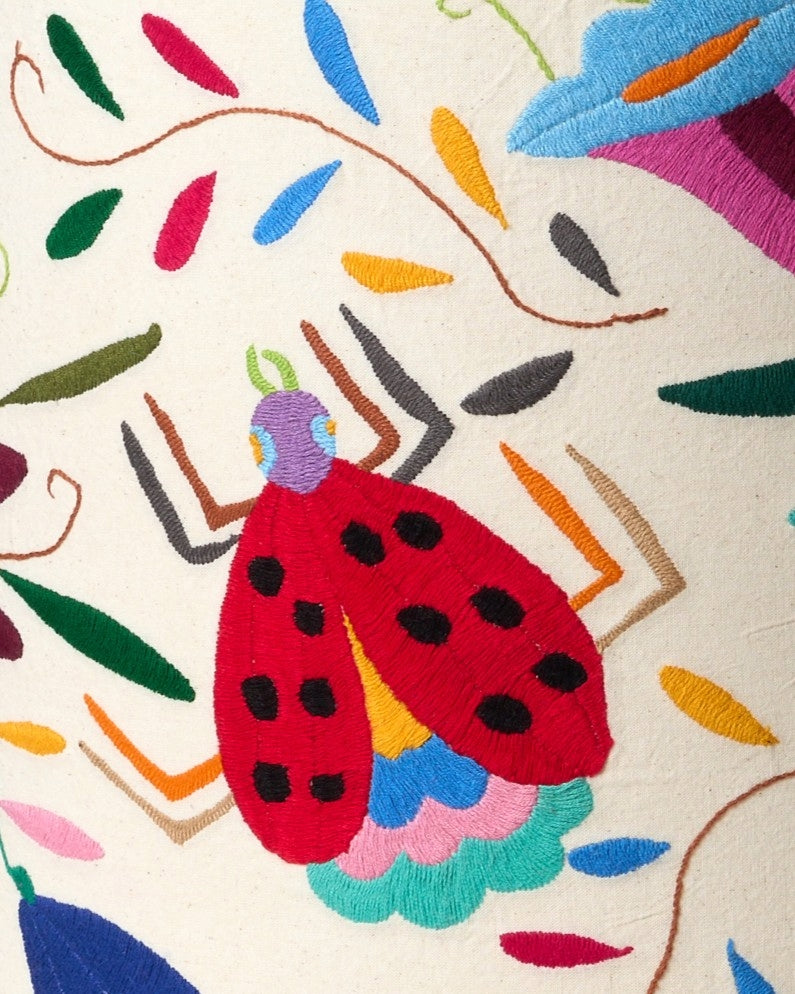 Multicoloured Otomi Table or Ceiling Lampshade - 41cm Diameter