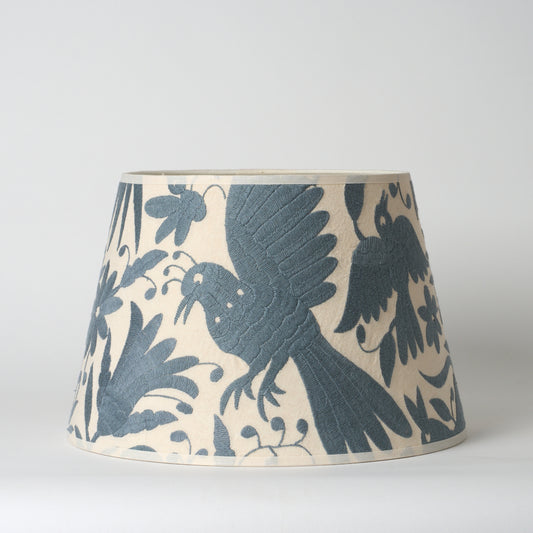 Slate Grey Otomi Retro Lampshade - 35cm diameter