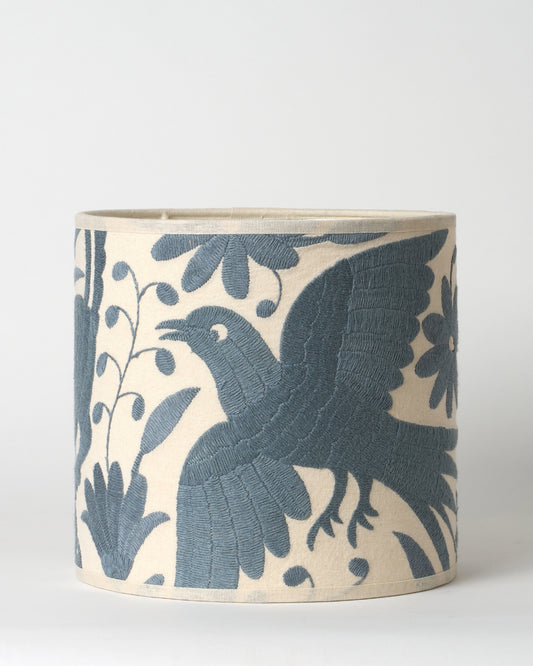 Slate Grey Otomi Drum Lampshade - 23cm diameter (Copy)