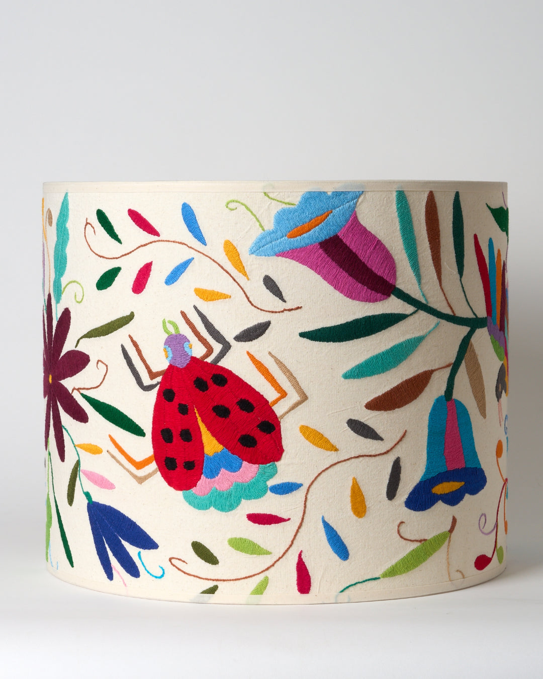 Multicoloured Otomi Table or Ceiling Lampshade - 41cm Diameter