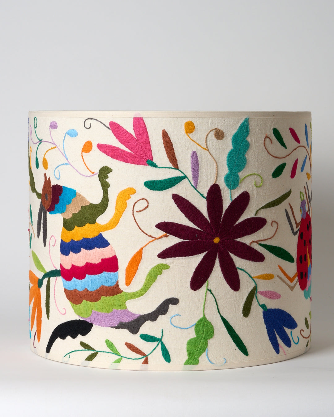 Multicoloured Otomi Table or Ceiling Lampshade - 41cm Diameter