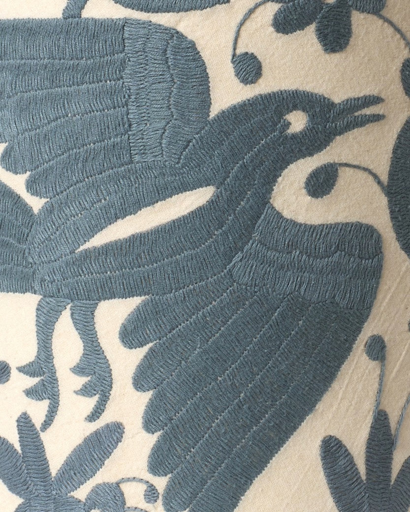 Slate Grey Otomi Drum Lampshade - 23cm diameter