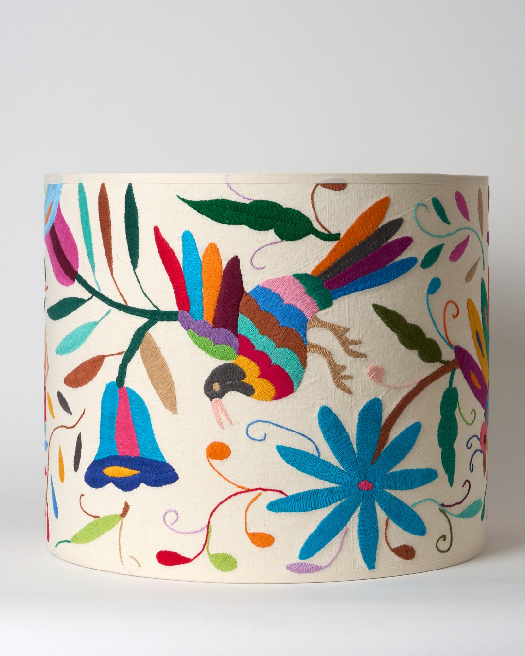 Multicoloured Otomi Table or Ceiling Lampshade - 41cm Diameter