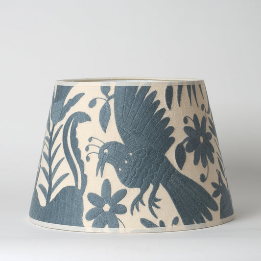 Slate Grey Otomi Retro Lampshade - 35cm diameter