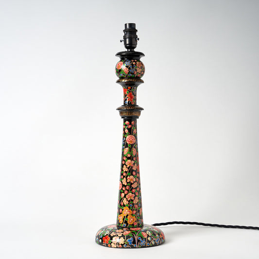 Wooden Hand Painted Kashmiri Lamp - Large