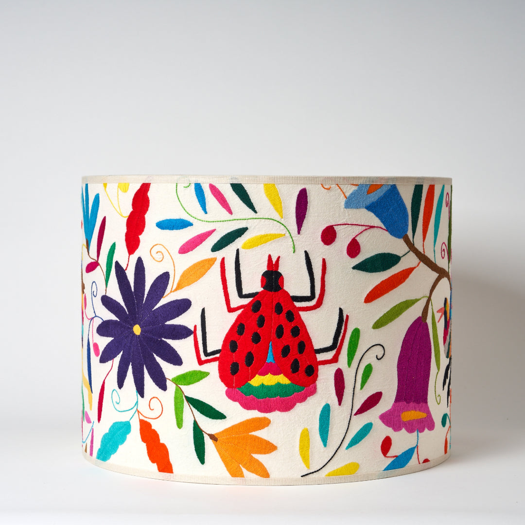 Multicoloured Otomi Table or Ceiling Lampshade - 46cm diameter