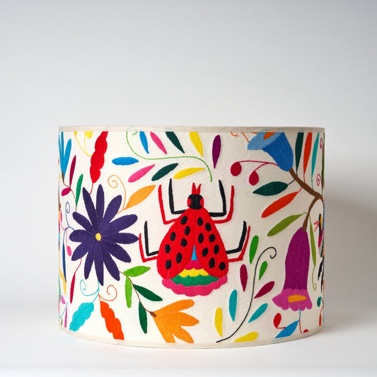 Multicoloured Otomi Table or Ceiling Lampshade - 46cm diameter