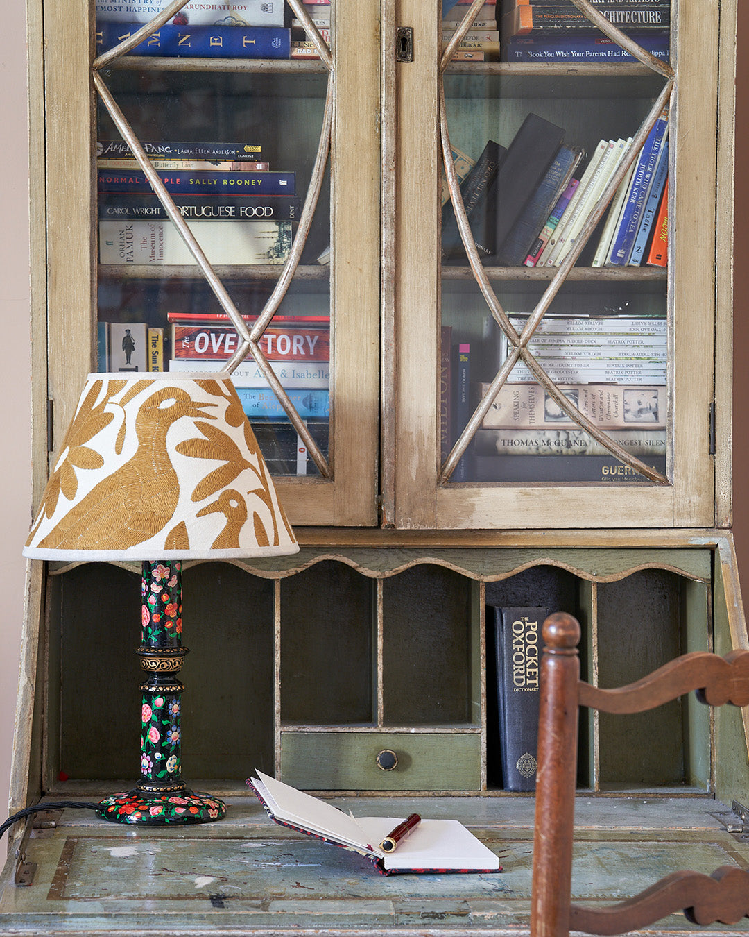 Wooden Hand Painted Kashmiri Lamp - Short
