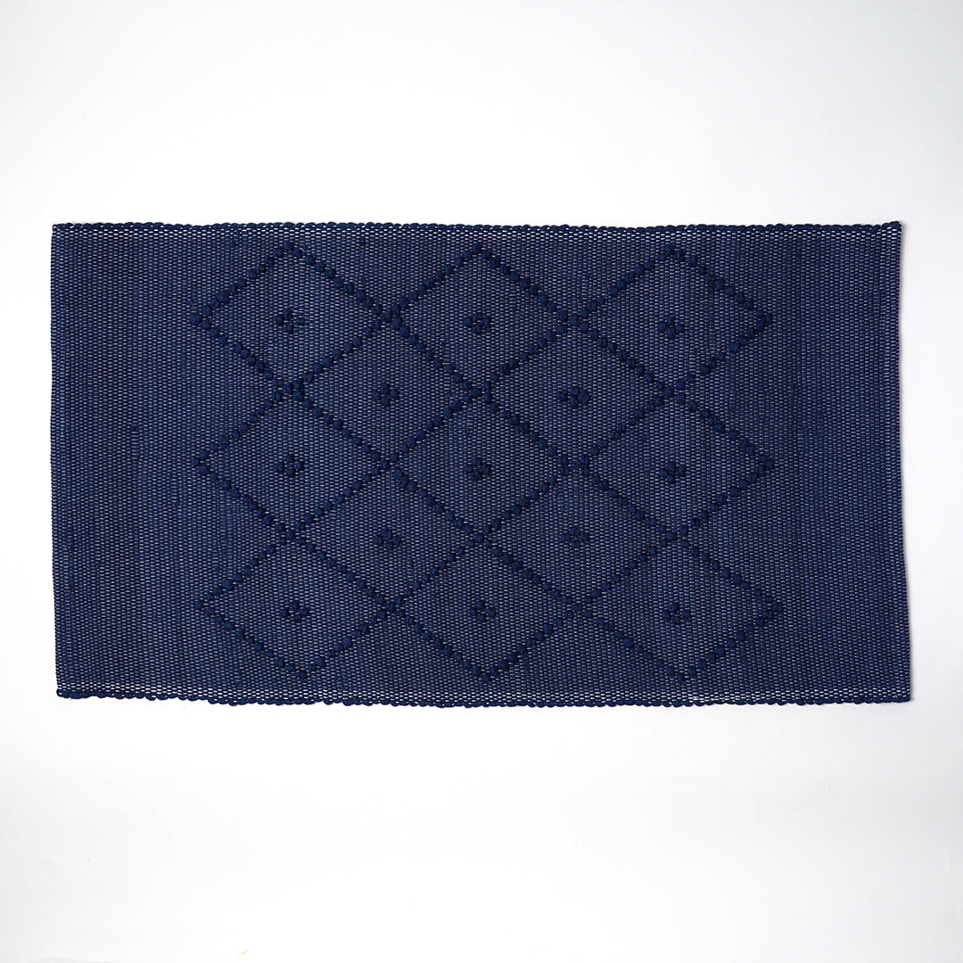 Cotton Bath Mat - Navy Blue, Standard