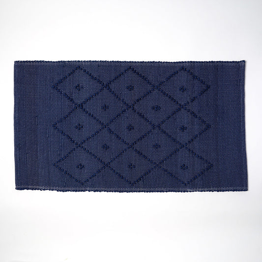 Cotton Bath Mat - Navy Blue, Standard