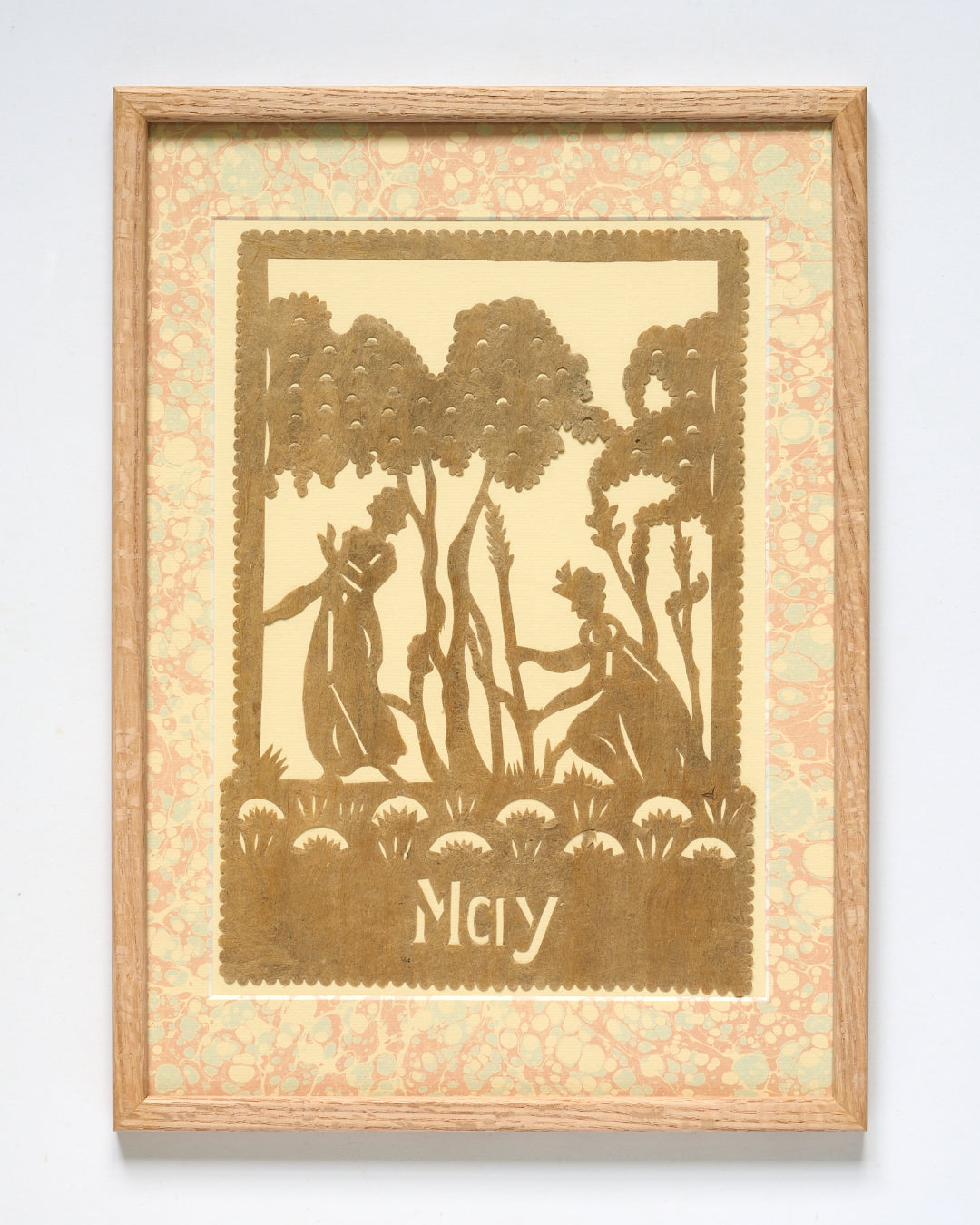 Amate Papercut Artwork with Marbled Mount - May