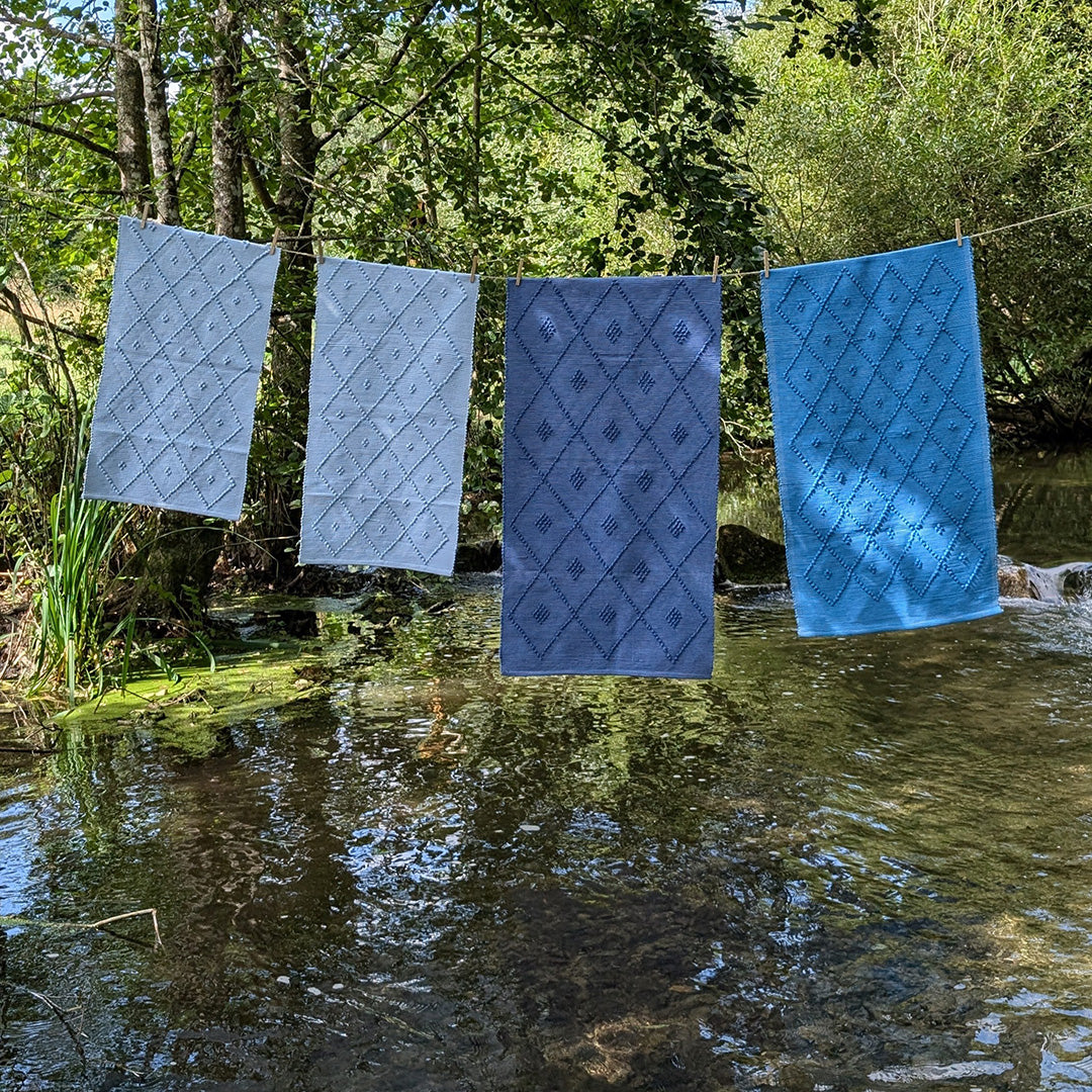 Cotton Bath Mat - Azure Blue - LARGE