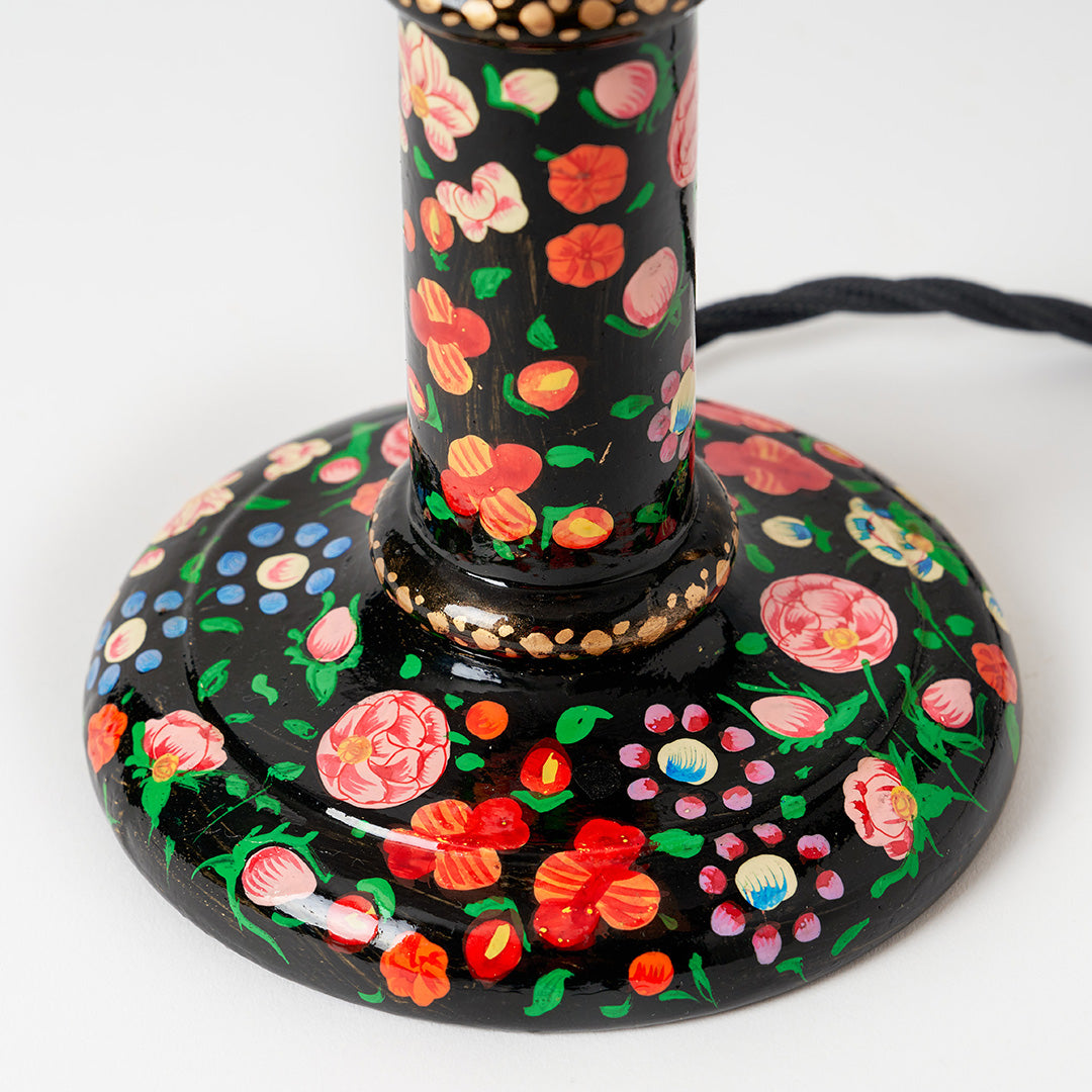 Wooden Hand Painted Kashmiri Lamp - Short