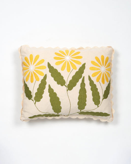 Summer Daisy Yellow -  Otomi hand embroidered