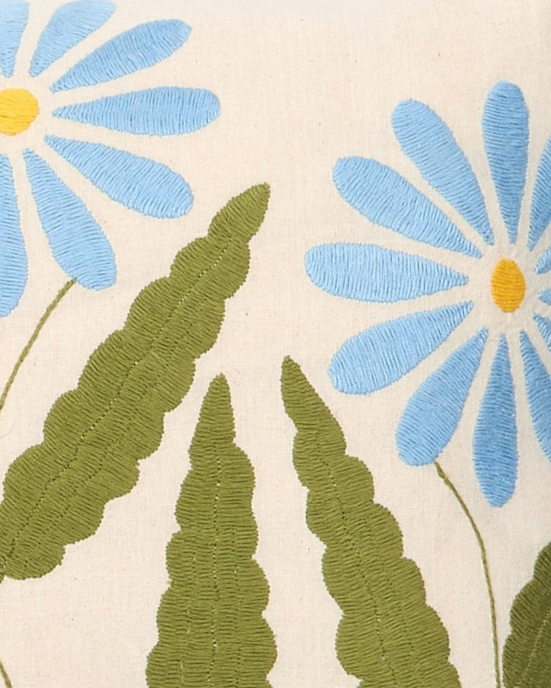 Summer Daisy Blue -  Otomi hand embroidered