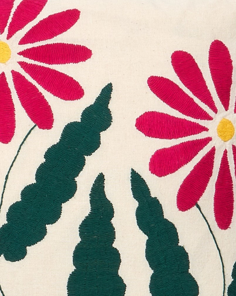 Witer Daisy Pink -  Otomi hand embroidered