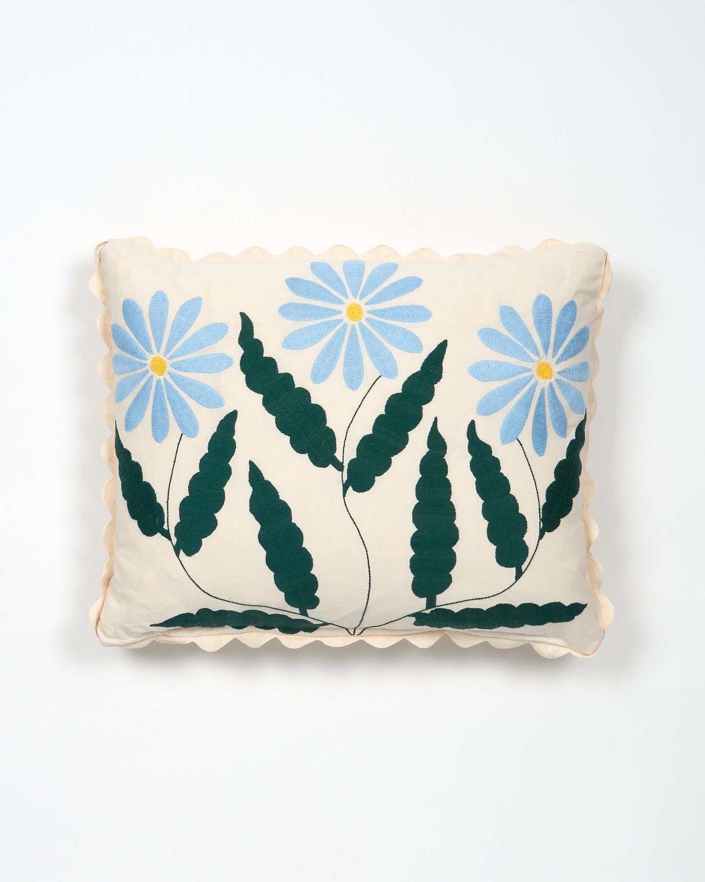 Witer Daisy Blue -  Otomi hand embroidered