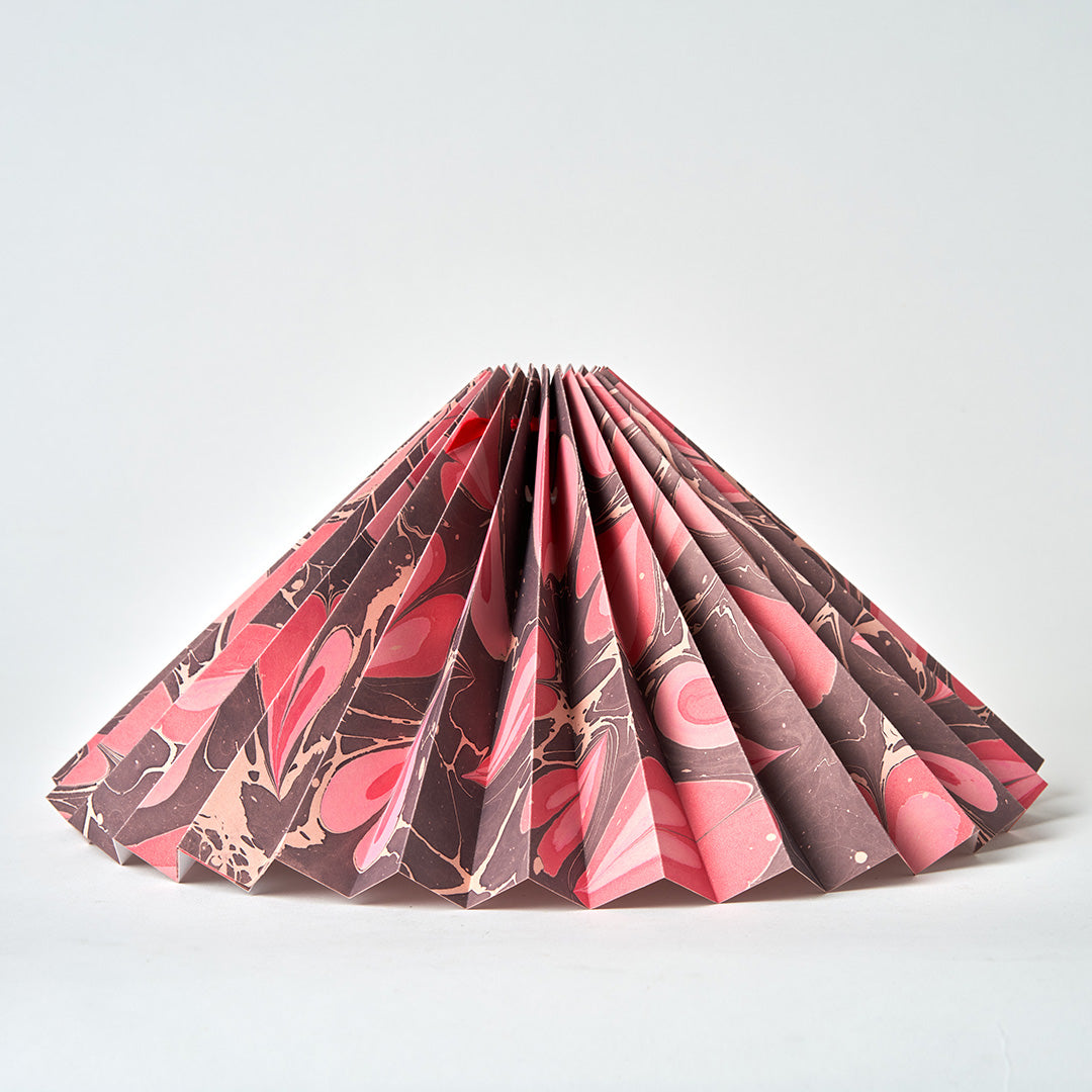 Concertina Marbled Paper Lampshade, LOVE - Candle Clip fitting, Small