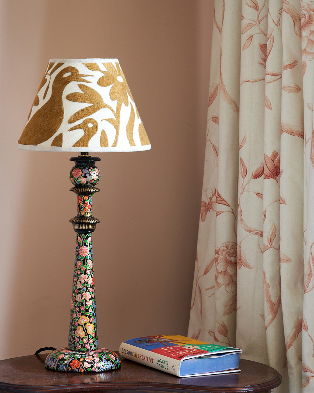 Wooden Hand Painted Kashmiri Lamp - Large