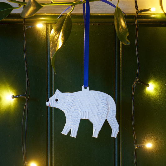 Handmade Tin Polar Bear Decoration