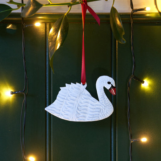 Handmade Tin Swan Decoration