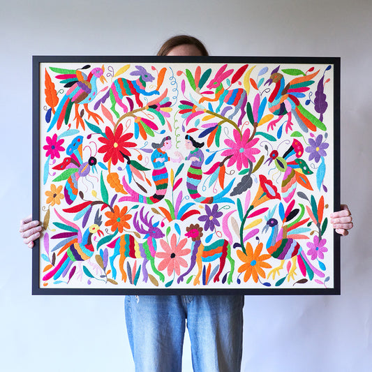 Multicoloured Otomi Artwork in a Black frame